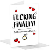 Main Product Image: "F*CKING FINALLY! And Congratulations or Whatever..." engagement card.