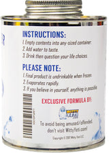 Alternative Product Image: Instructions on a "Dehydrated Water" prank product can.