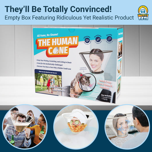 Witty Yeti 13x10x 3.5 Durable Cardboard Human Cone Prank Gift Box