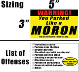 'You Parked Like A Moron' Bad Parking Revenge Cards