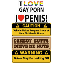 Assorted Prank Bumper Stickers