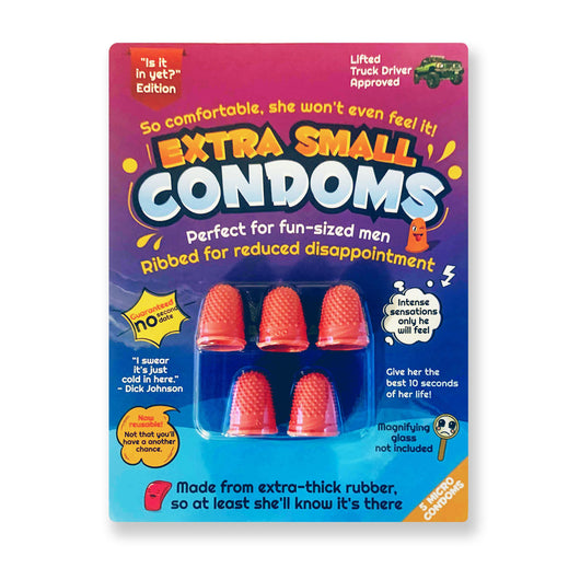 XS Condoms Gag Gift. Funny Prank or Practical Adult Joke by Witty Yeti
