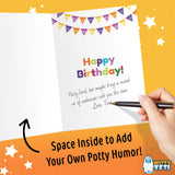 Witty Yeti 5' x 7' Hilarious Rude Happy Birthday Greeting Card W/Envelope, 1 Pk